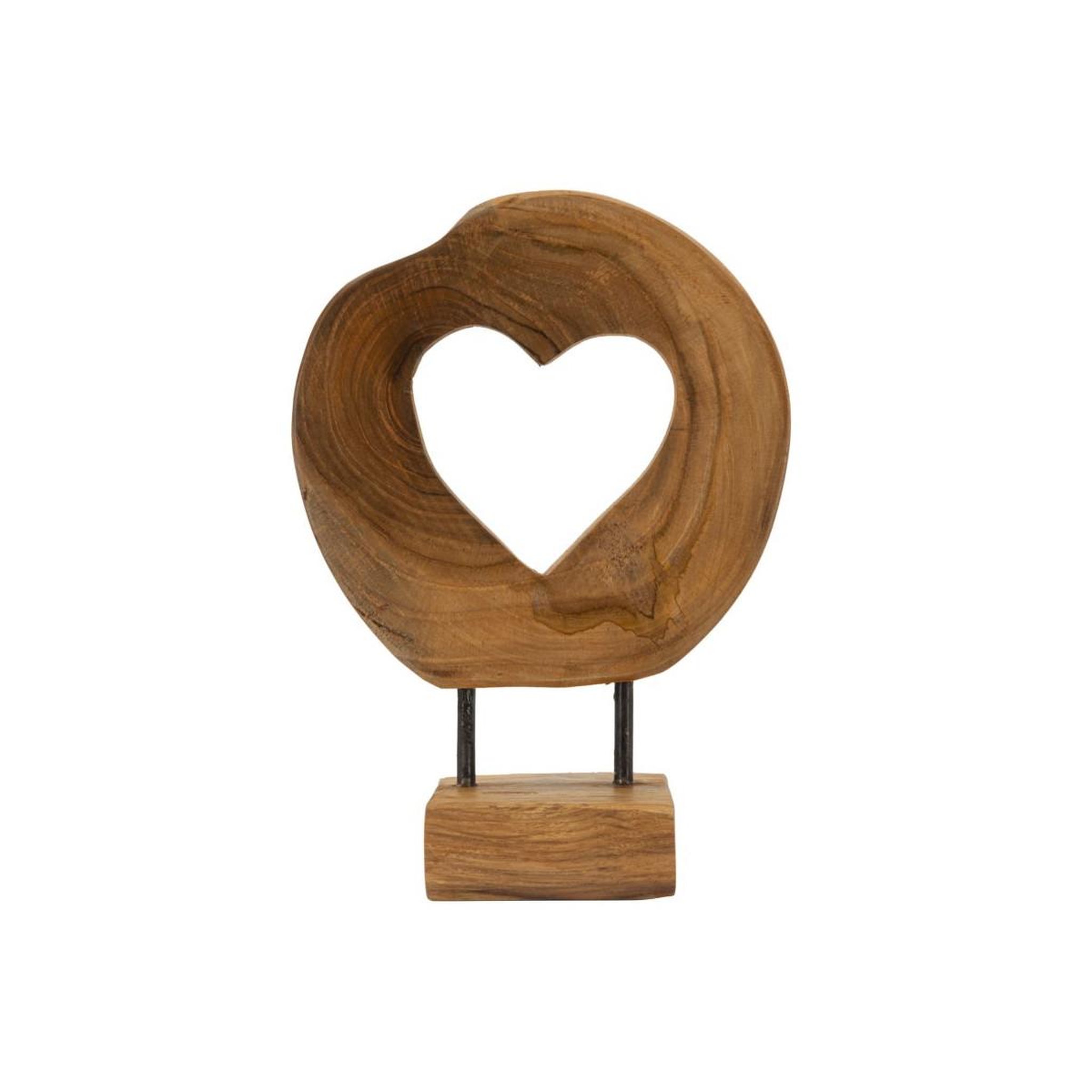 Paris Prix Objet déco cœur en teck  hasi  28cm naturel
