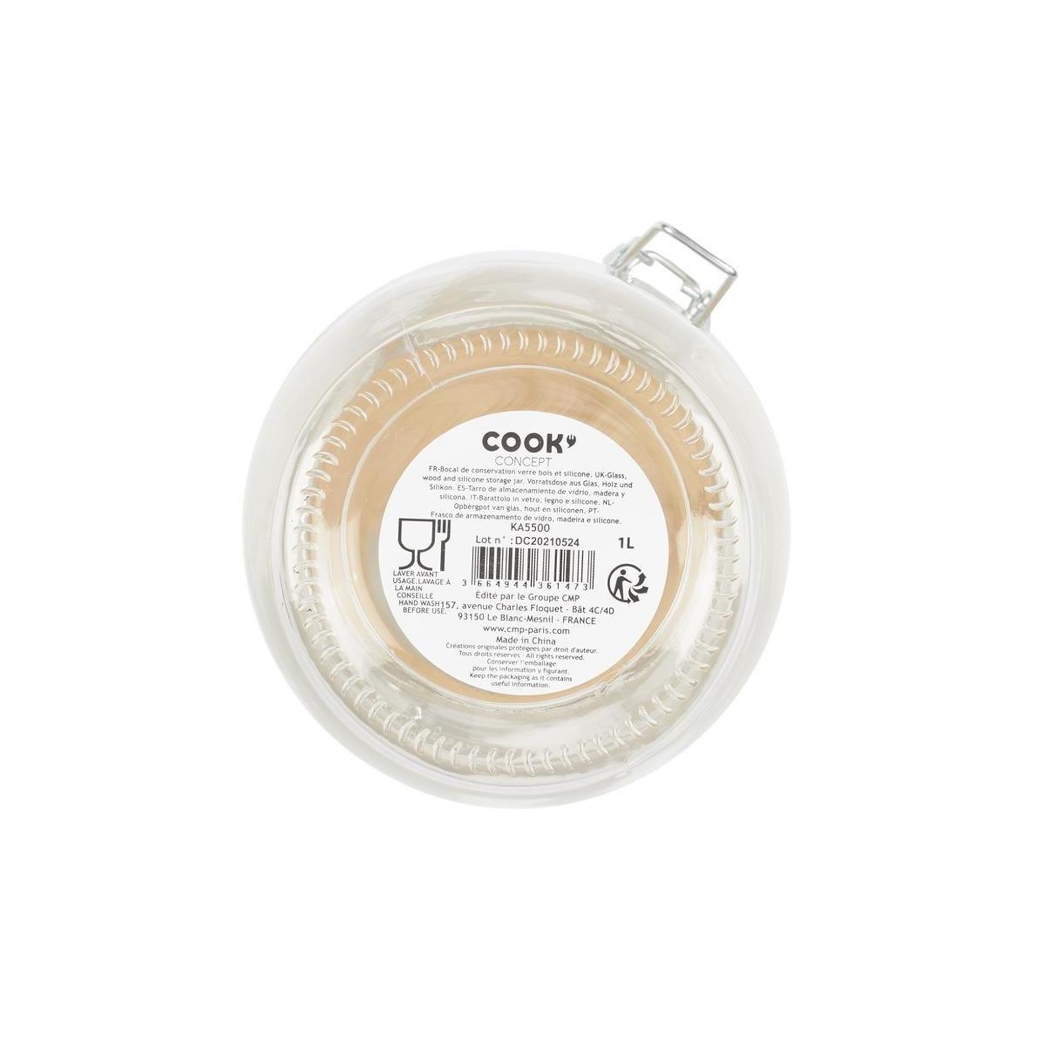 Voir la diapositive 4 : COOK CONCEPT Bocal de conservation  nourriture  1l transparent
