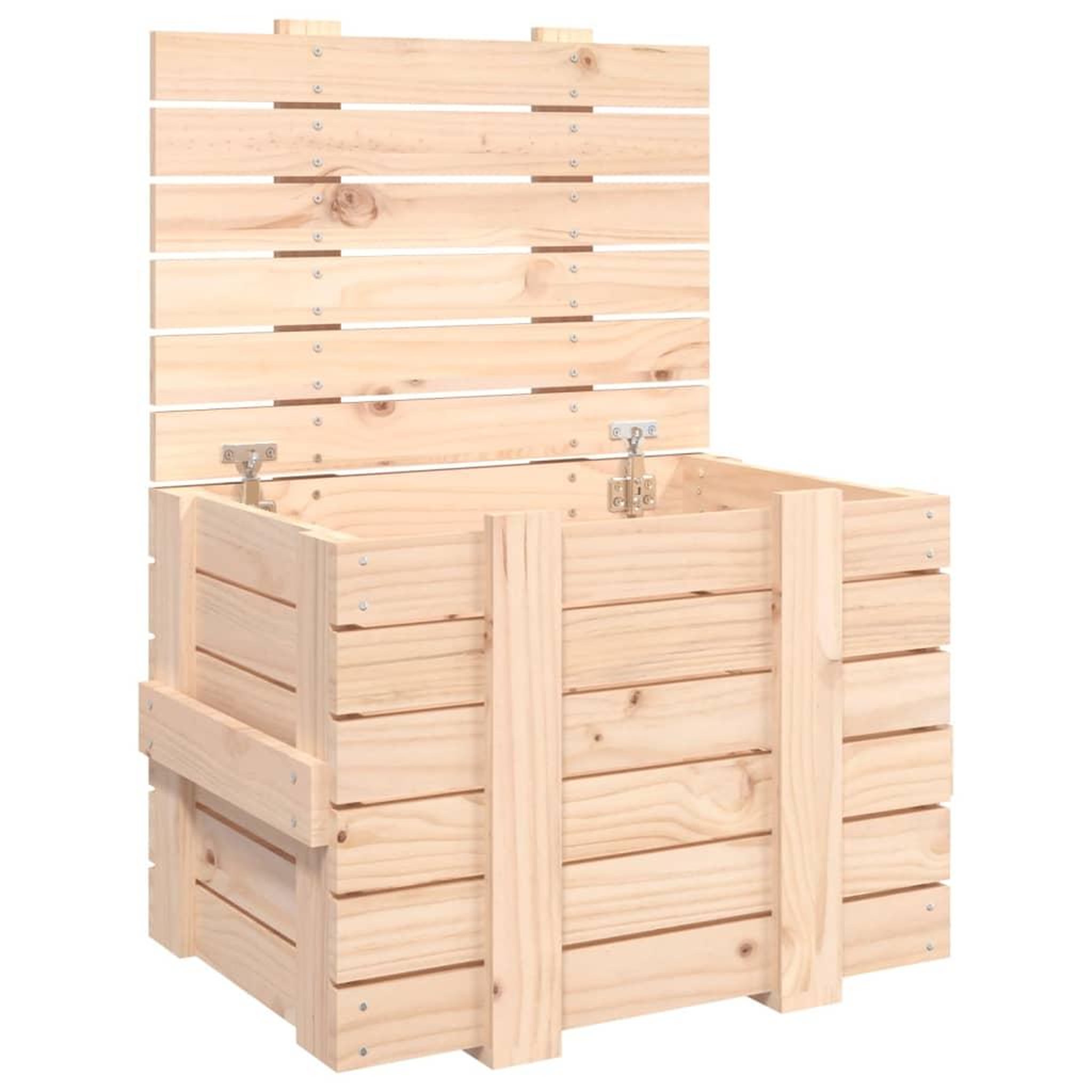 Voir la diapositive 2 : VIDAXL Boîte de rangement 58x40,5x42 cm Bois massif de pin