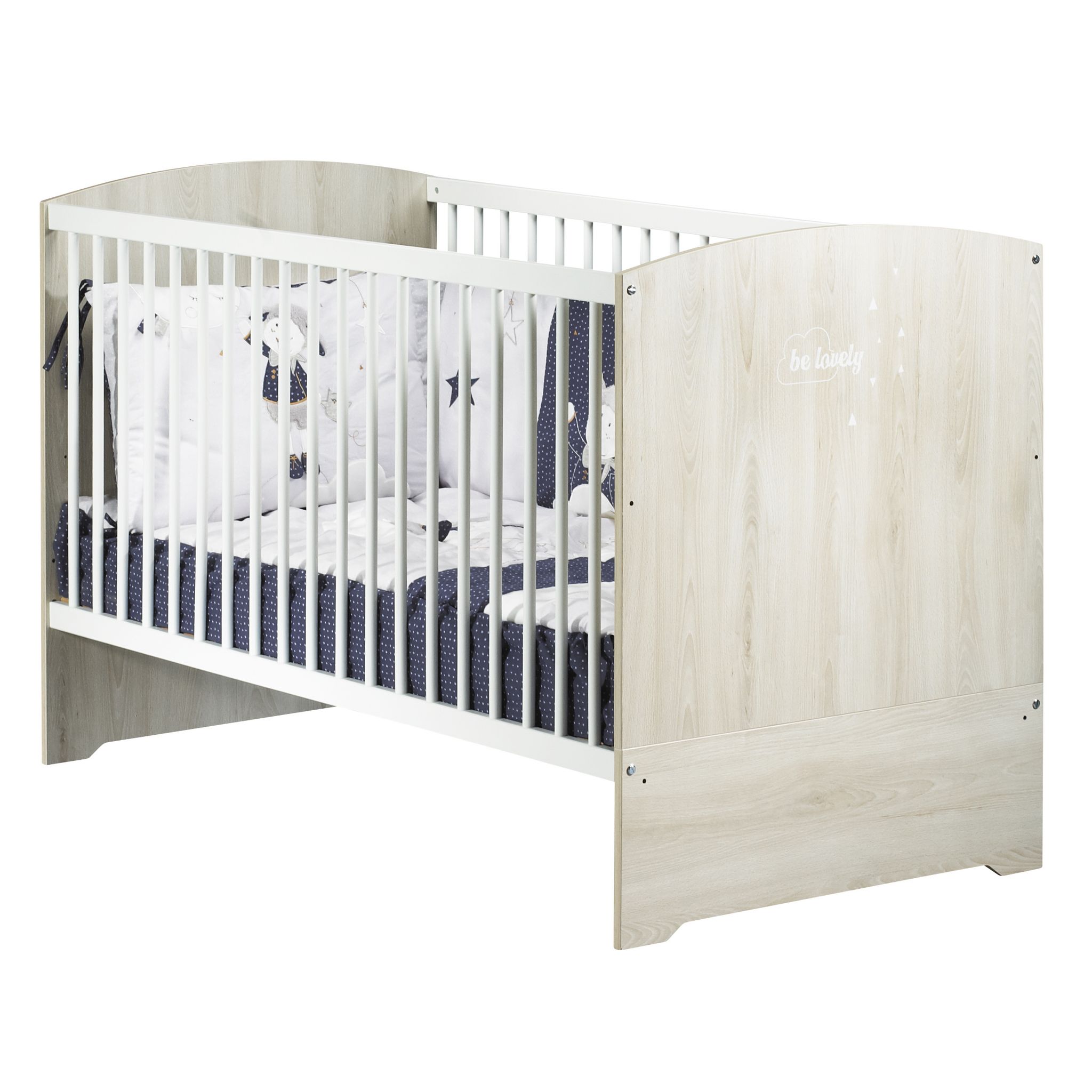 BABY PRICE Lit bébé évolutif 140x70 cm Little Big Bed HAPPY, Hêtre cendré