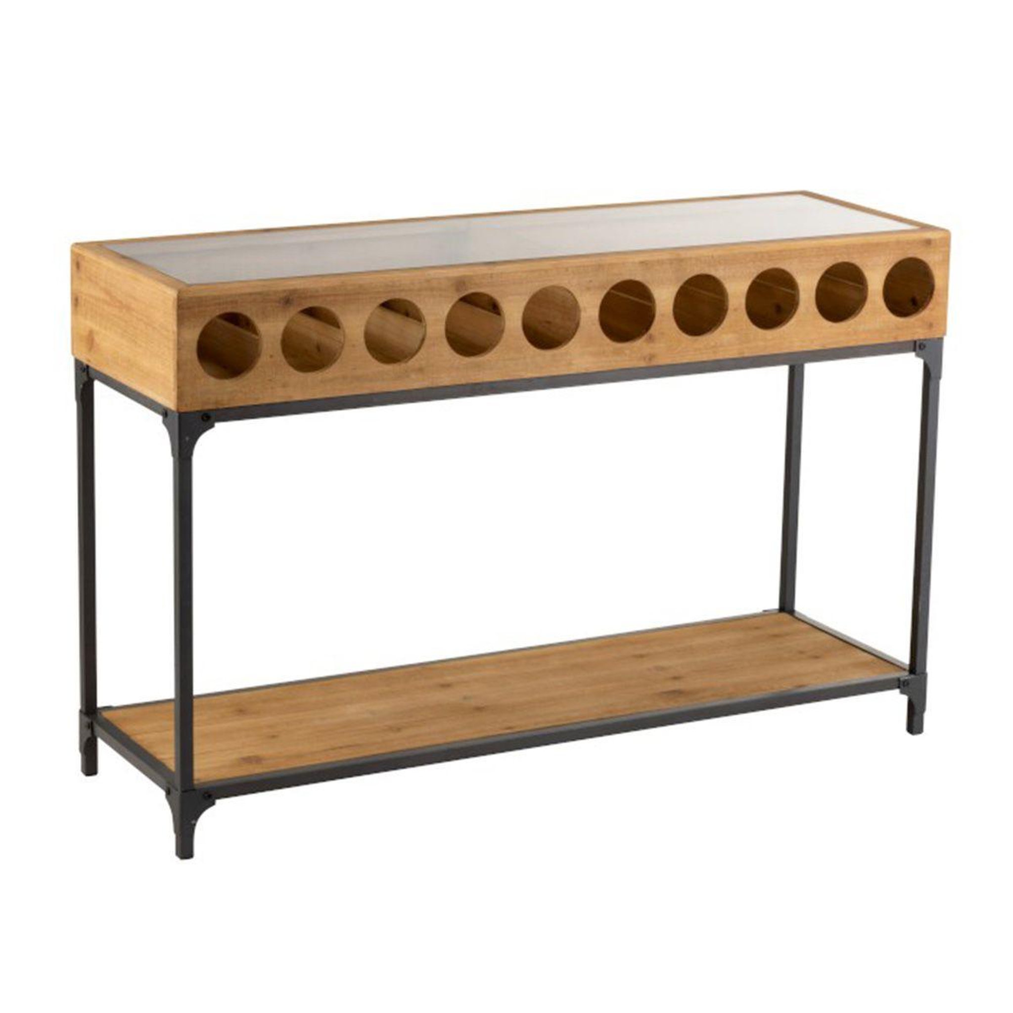 Voir la diapositive 1 : J-LINE Console range-bouteilles  vin  120cm naturel
