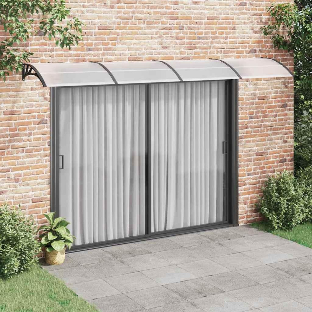 VIDAXL Auvent de porte Noir et transparent 400x75 cm Polycarbonate