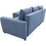 Voir la diapositive 6 : MARKET24 Canapé d'angle convertible 3-4 places STEWART - Tissu bleu - L224 x H85 x P155 cm