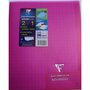 CLAIREFONTAINE Cahier piqué Koverbook 17x22cm 96 pages grands carreaux Seyes rose transparent