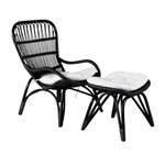 Paris Prix Fauteuil de Jardin & Repose-Pieds  Ella  98cm Noir