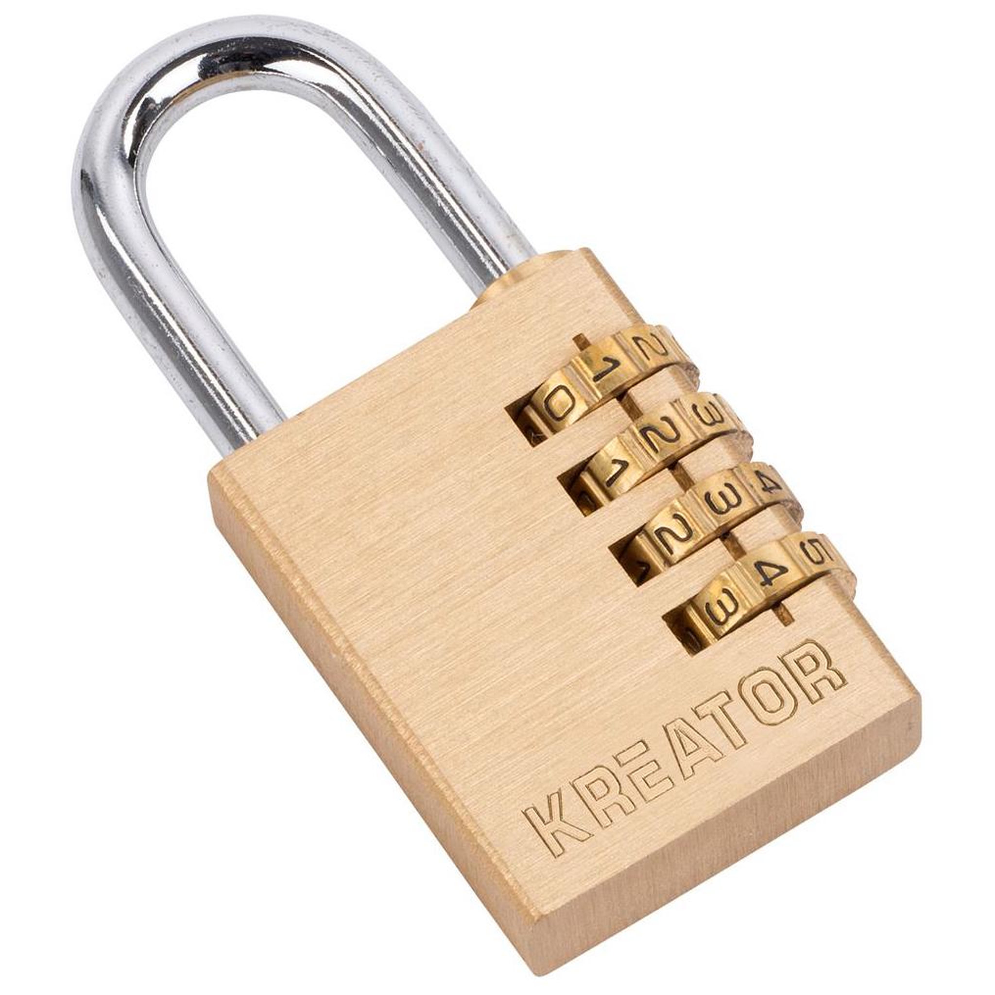 Voir la diapositive 1 : KREATOR Cadenas en laiton Kreator  combinaison 4 chiffres