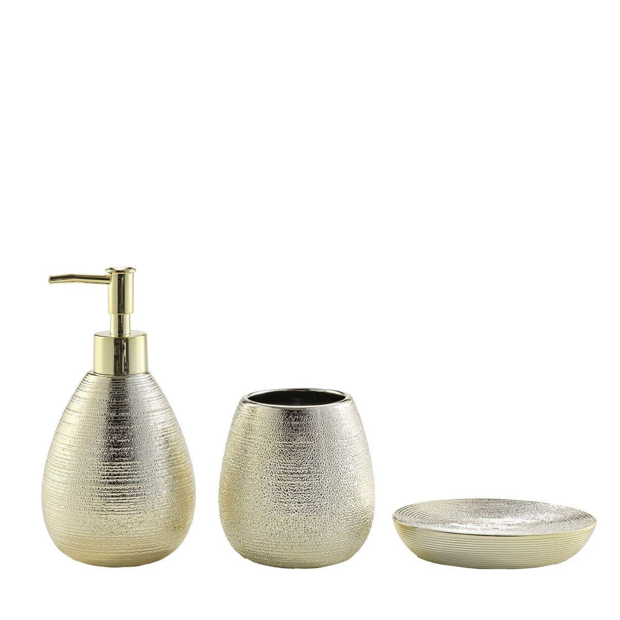 Voir la diapositive 2 : Douceur d'Intérieur Gobelet salle de bain déco  trésor  9cm or