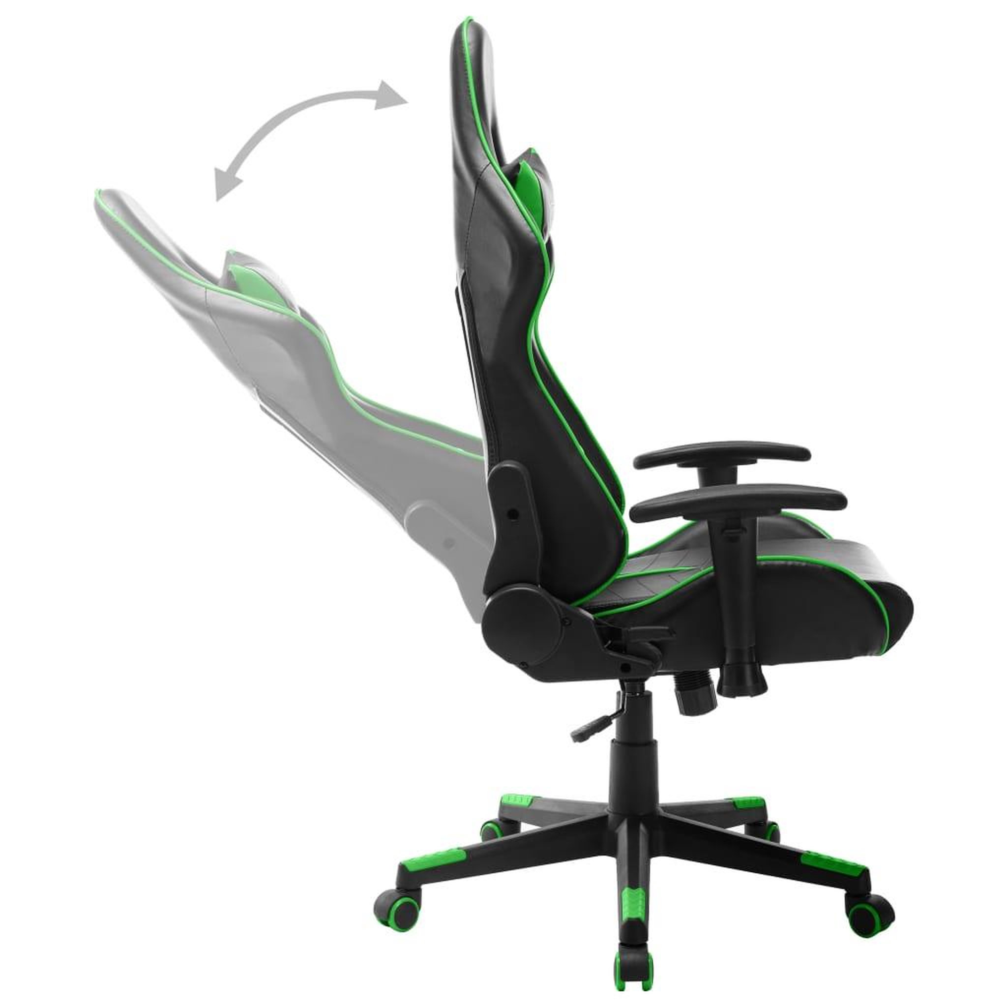 Voir la diapositive 5 : VIDAXL Chaise de jeu Noir et vert Cuir artificiel