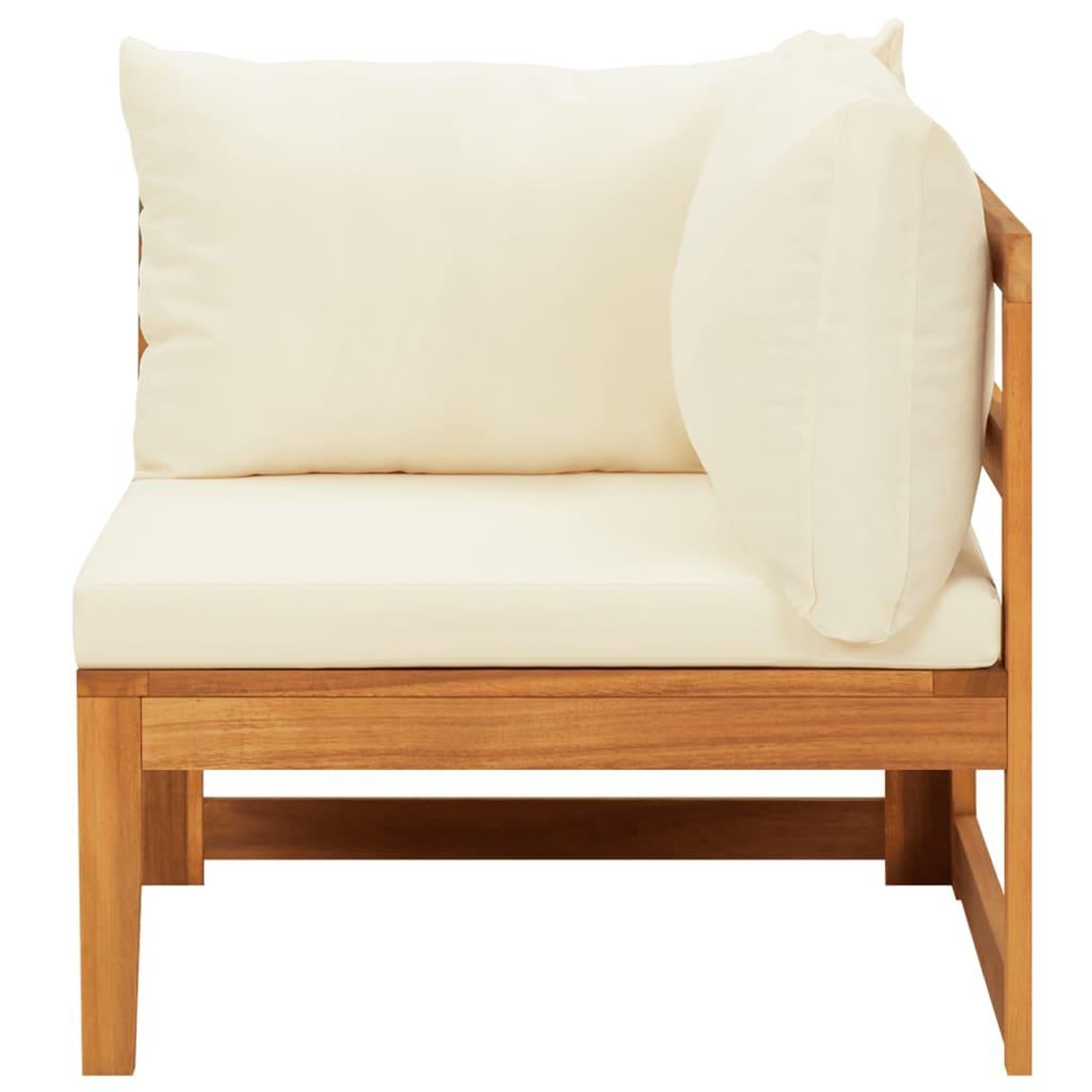 Voir la diapositive 2 : VIDAXL Canape d'angle avec coussins blanc creme Bois d'acacia solide