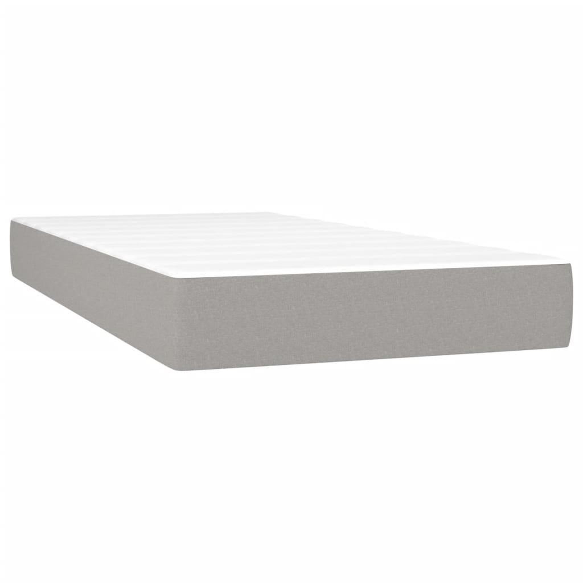 Voir la diapositive 5 : VIDAXL Sommier a lattes de lit avec matelas Gris clair 80x200 cm Tissu
