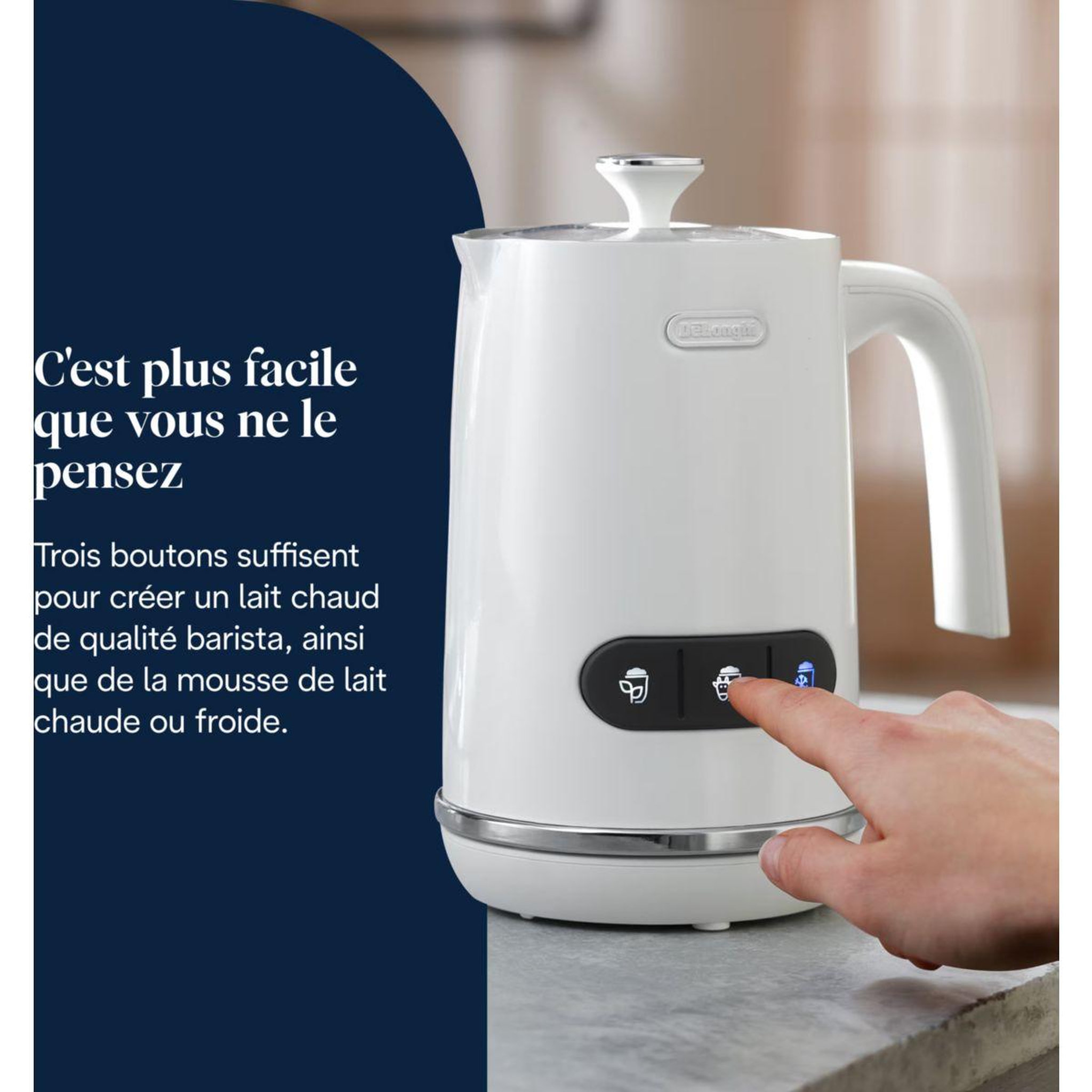 Voir la diapositive 3 : DELONGHI Mousseur à lait lattemix métal emf3.w