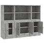 Voir la diapositive 5 : VIDAXL Buffets 3 pcs gris beton bois d'ingenierie