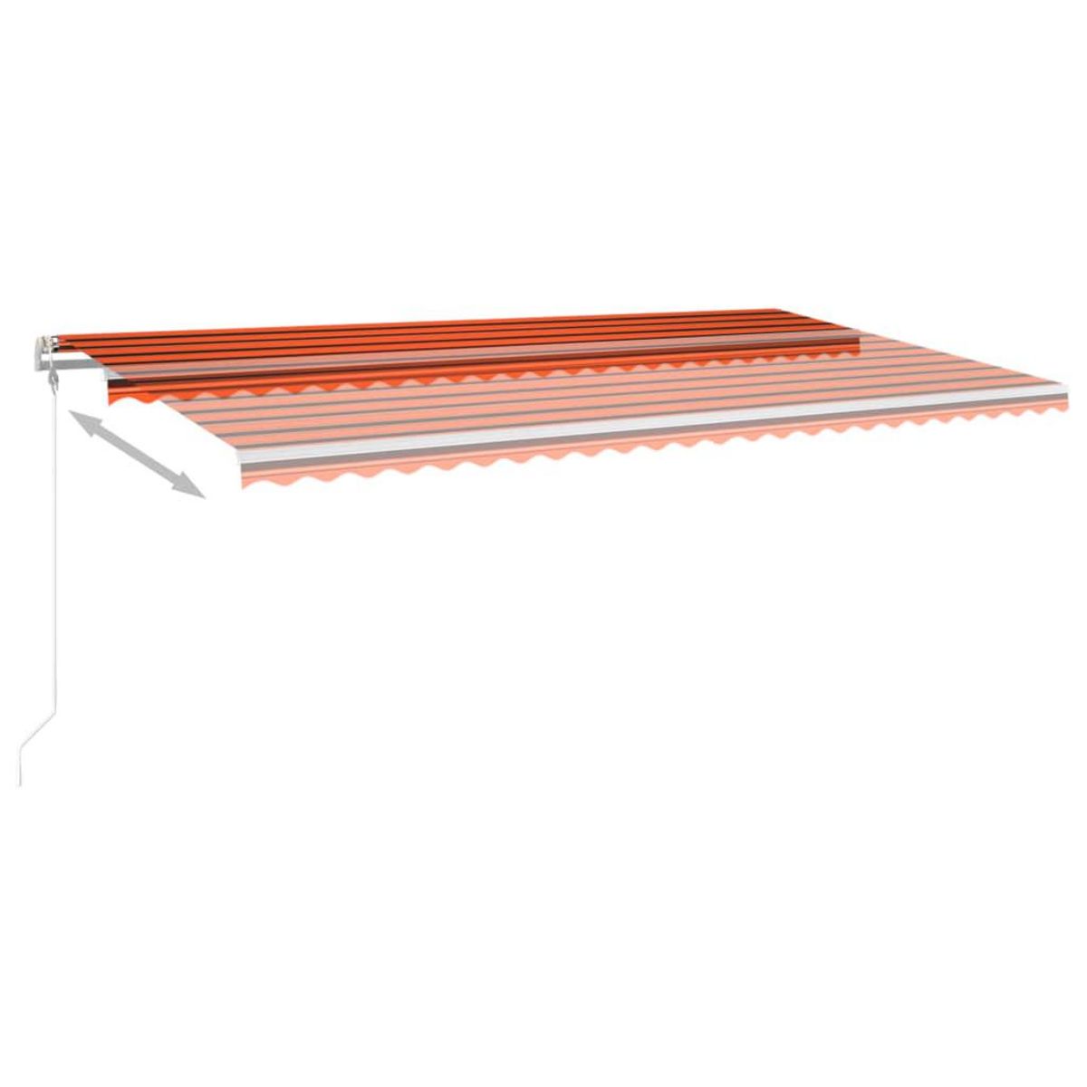 VIDAXL Auvent manuel retractable avec LED 6x3 m Orange et marron