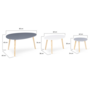Voir la diapositive 4 : ID MARKET Lot de 3 tables basses gigognes GAIA laquées gris blanc scandinave