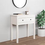 VIDAXL Table console Blanc 70x35x75 cm Bois massif de pin