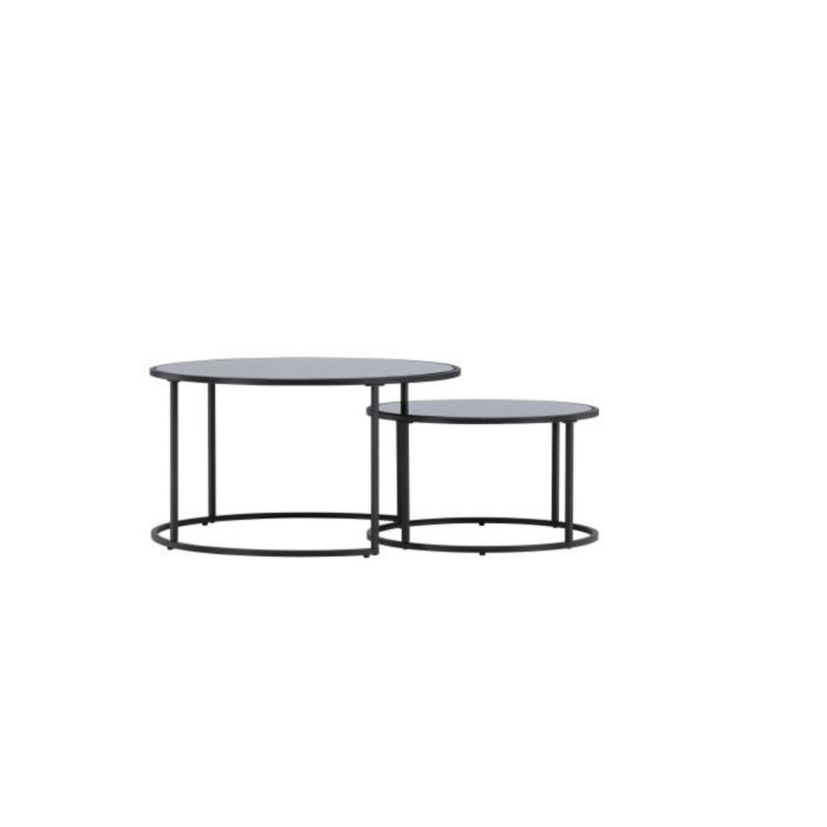 Paris Prix Lot de 2 Tables Basses Gigognes  Twin  79cm Noir