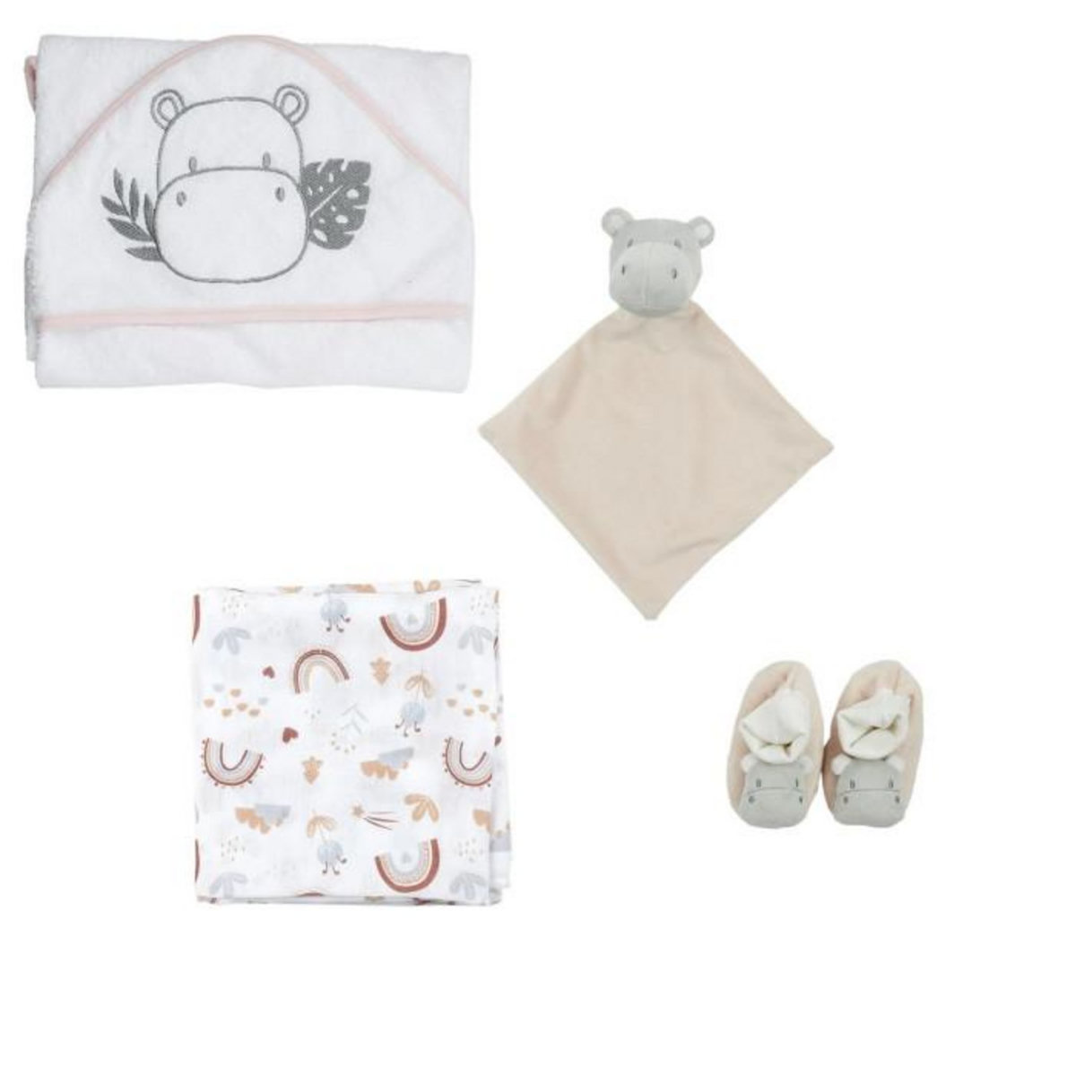 Paris Prix Coffret Naissance 4 Pièces  Hippo  0-3 Mois Naturel