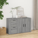 VIDAXL Buffet Sonoma gris 100x33x59,5 cm Bois d'ingenierie