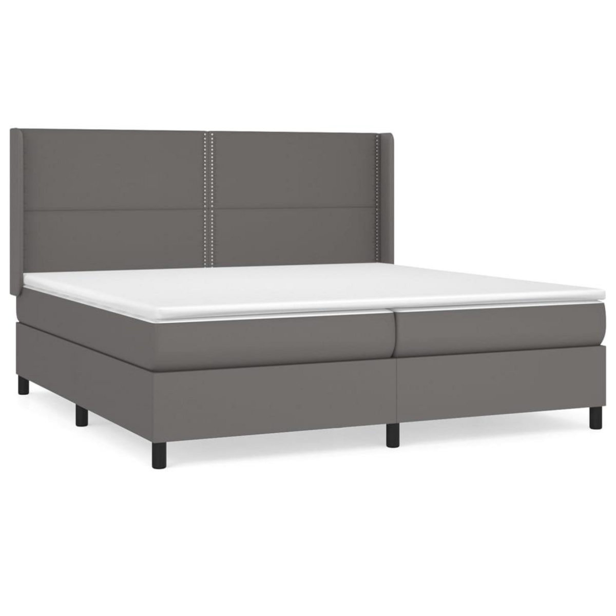 VIDAXL Sommier a lattes de lit avec matelas Gris 200x200 cm Similicuir