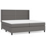 Voir la diapositive 1 : VIDAXL Sommier a lattes de lit avec matelas Gris 200x200 cm Similicuir