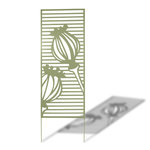 Nortene Panneau en métal Deco Panel vert olive - 0,60 x 1,50 m - pose murale ou sur sol meuble
