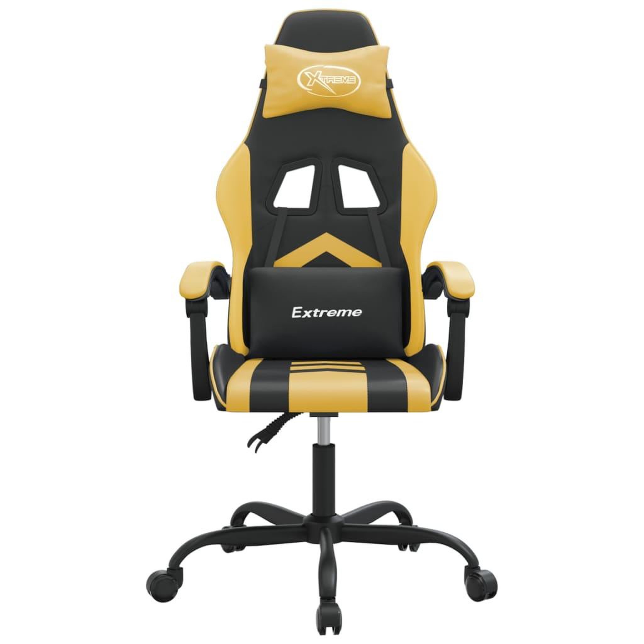 Voir la diapositive 3 : VIDAXL Chaise de jeu Noir et dore Similicuir