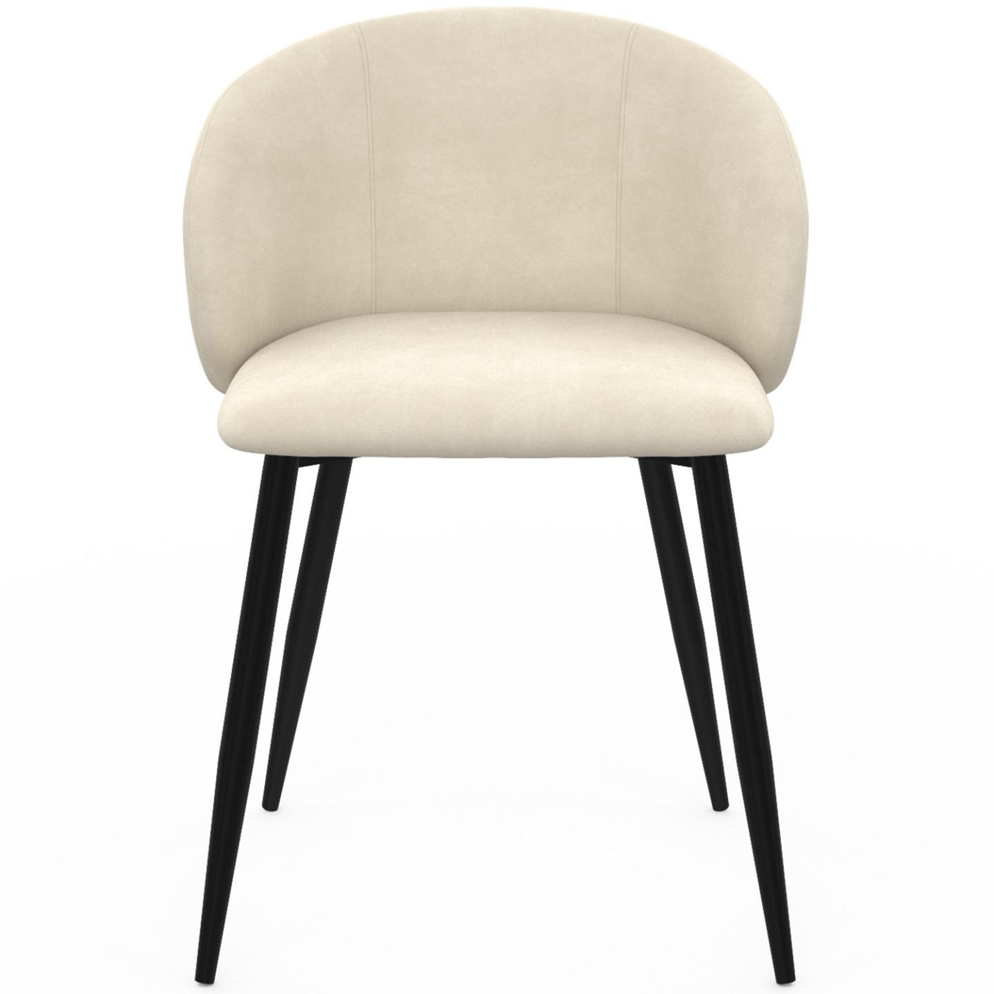 Voir la diapositive 3 : ID MARKET Lot de 6 chaises kira en velours crème pour salle à manger
