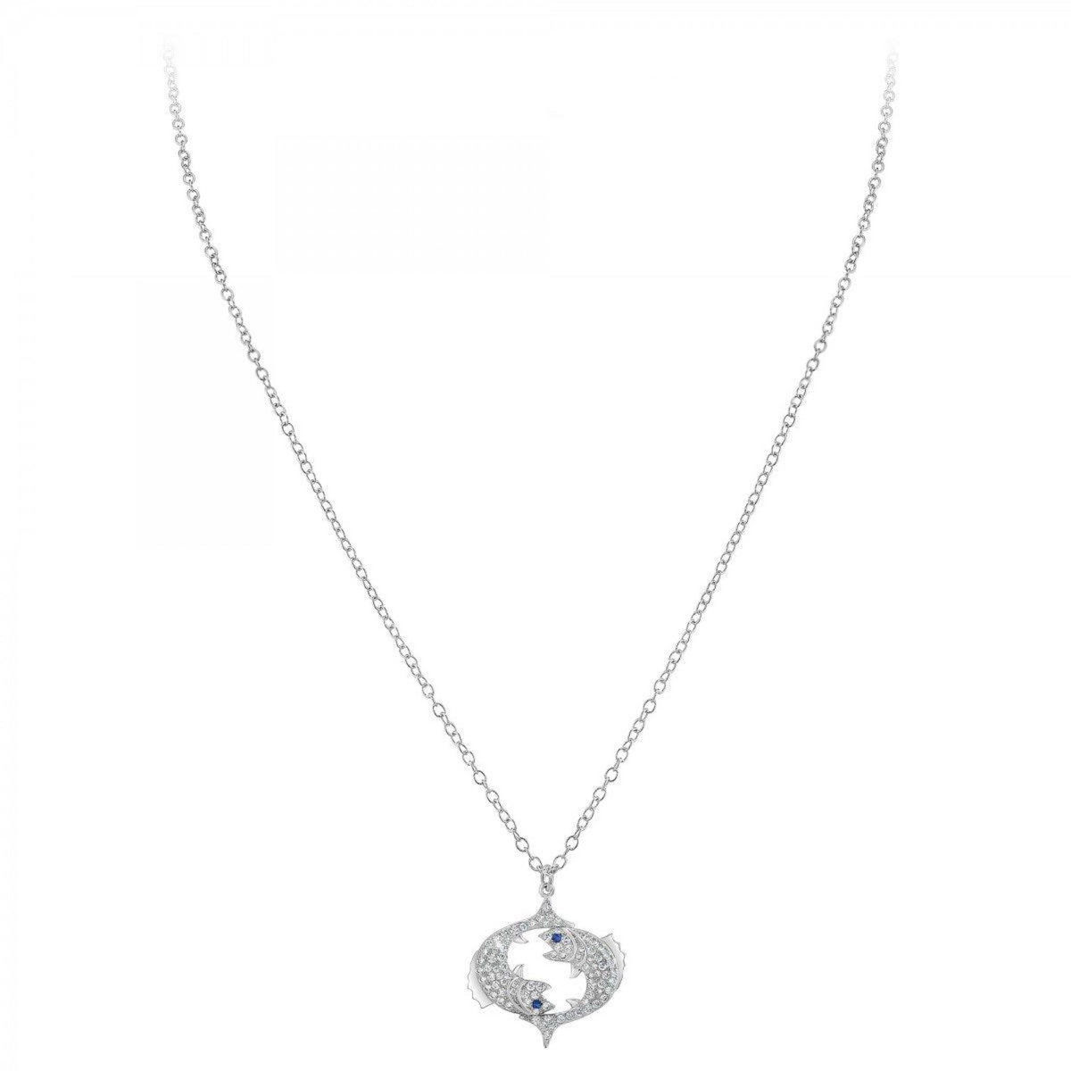 SC CRYSTAL Collier signe astrologique poisson orné de Cristaux scintillants par SC Crystal en Métal rhodié