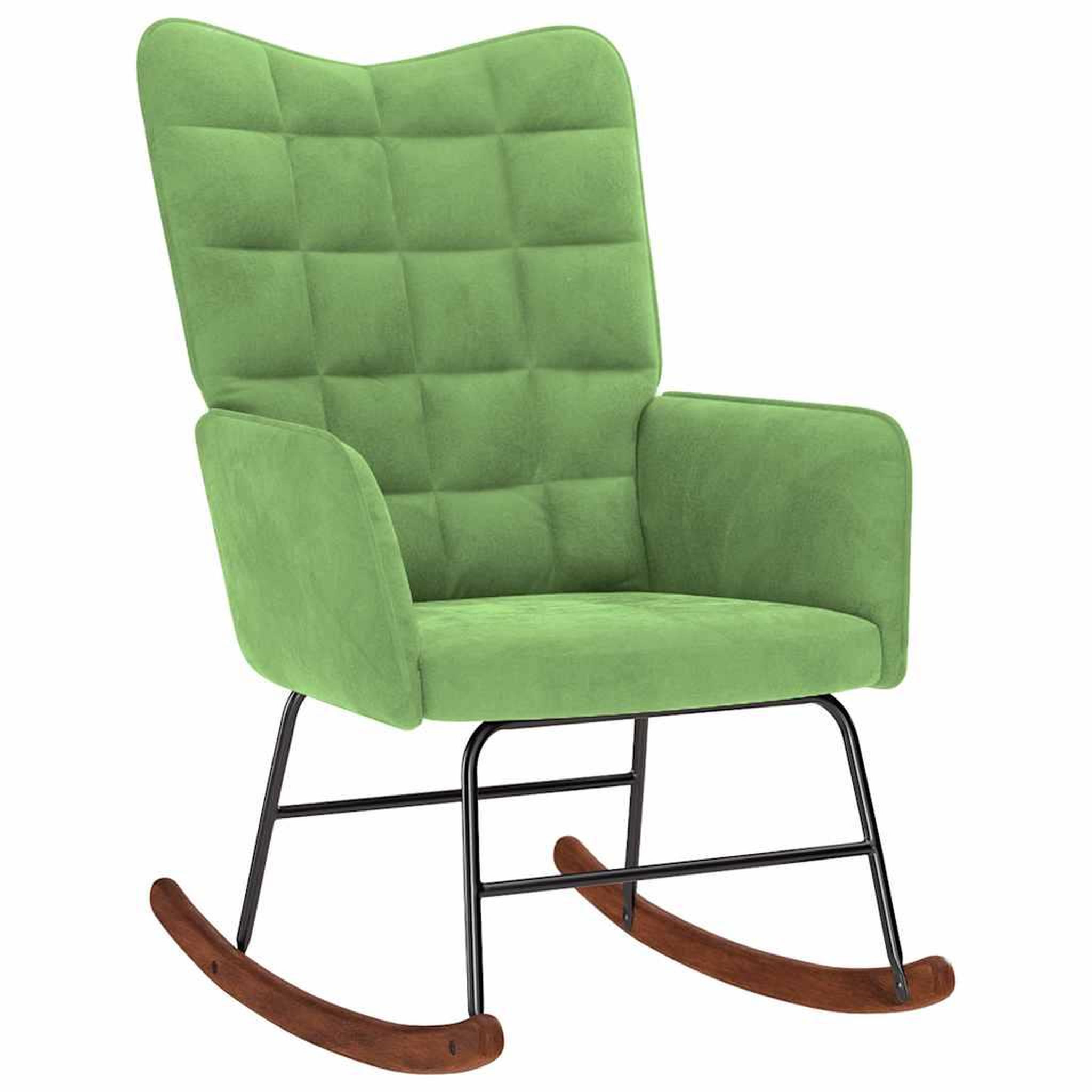 Voir la diapositive 2 : VIDAXL Chaise a bascule Vert clair Velours