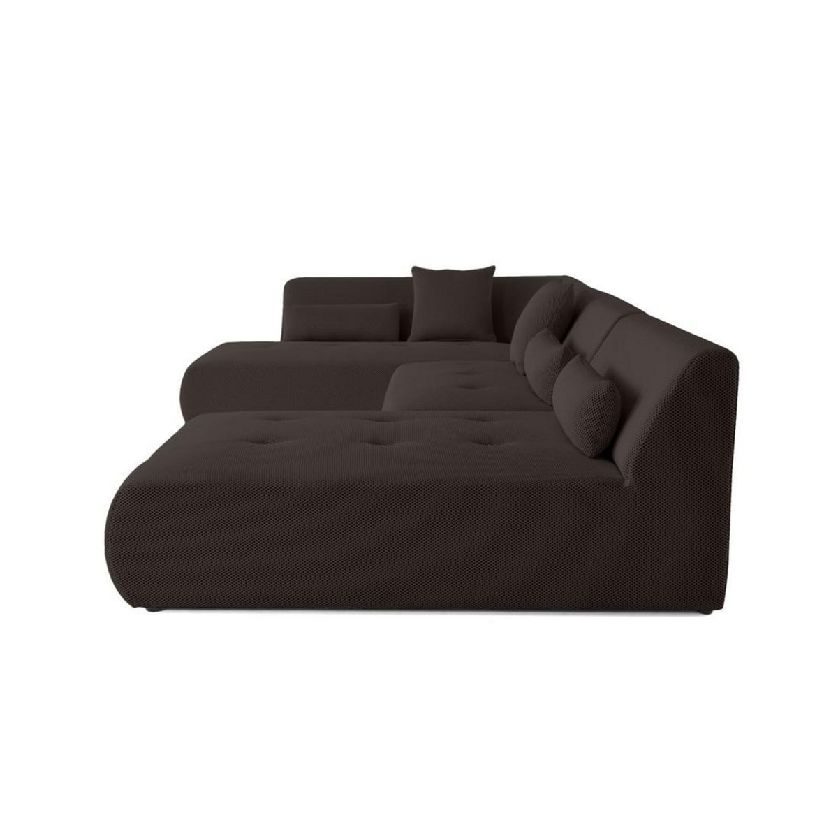 LISA DESIGN Onyx - canapé panoramique d'angle gauche - 7 places - en tissu mailles 3d