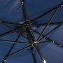 OUTSUNNY Parasol lumineux rectangulaire inclinable dim. 2,68L x 2,05l x 2,48H m parasol LED solaire métal polyester haute densité bleu