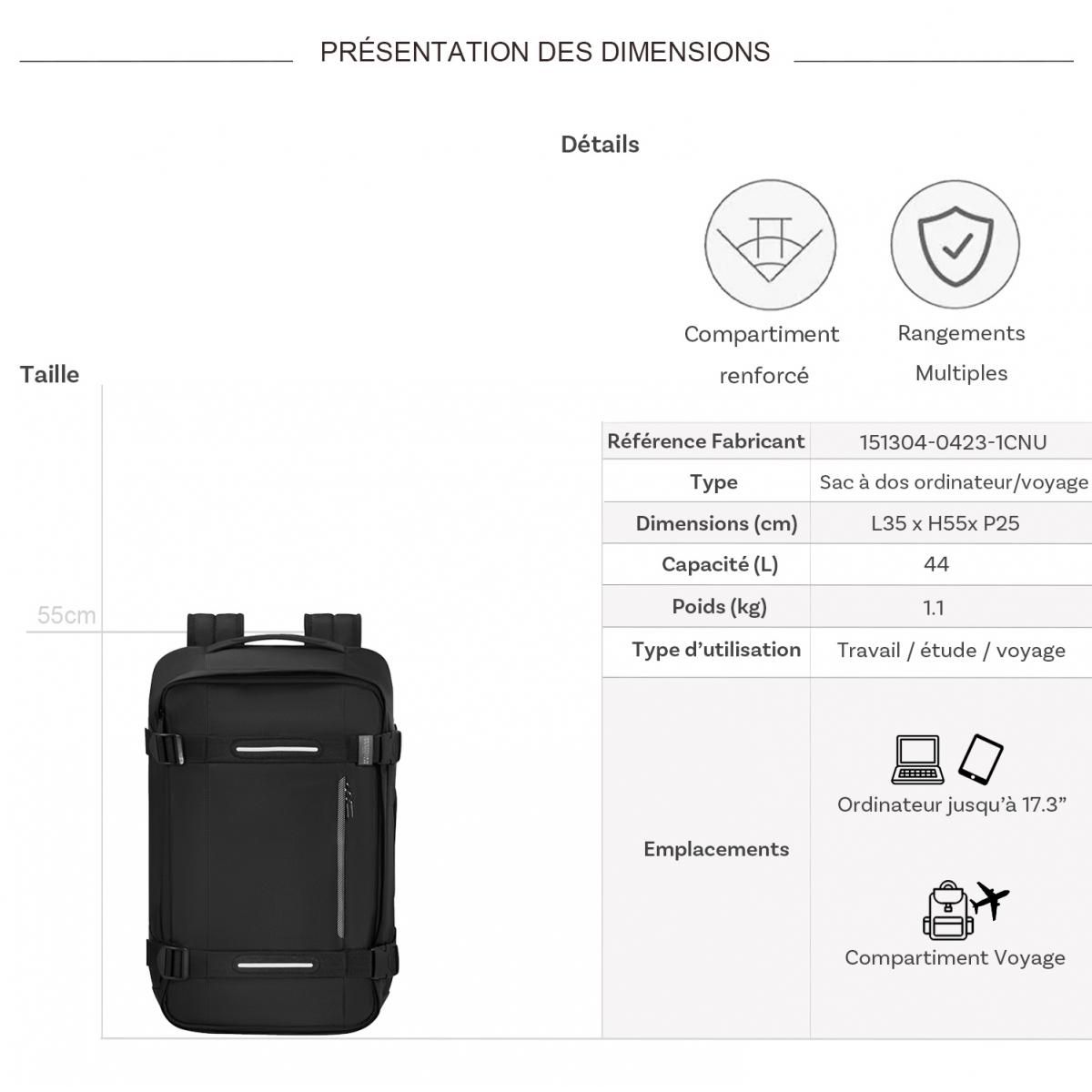 American Tourister Sac à dos porte-ordinateur et voyage URBAN TRACK 17.3