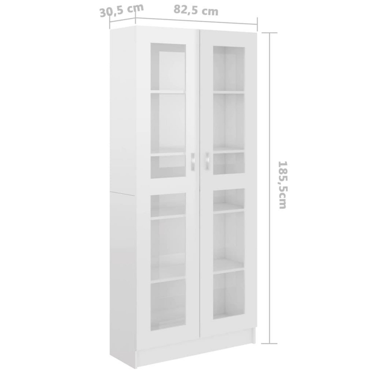 VIDAXL Armoire a vitrine Blanc brillant Bois d'ingenierie