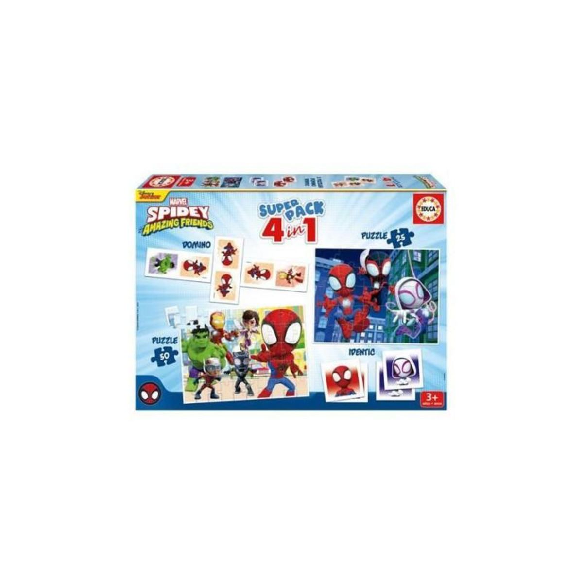 EDUCA 2 jeux éducatifs basiques et 2 puzzles - EDUCA - Educa Superpack Spidey & His Amazing Friends