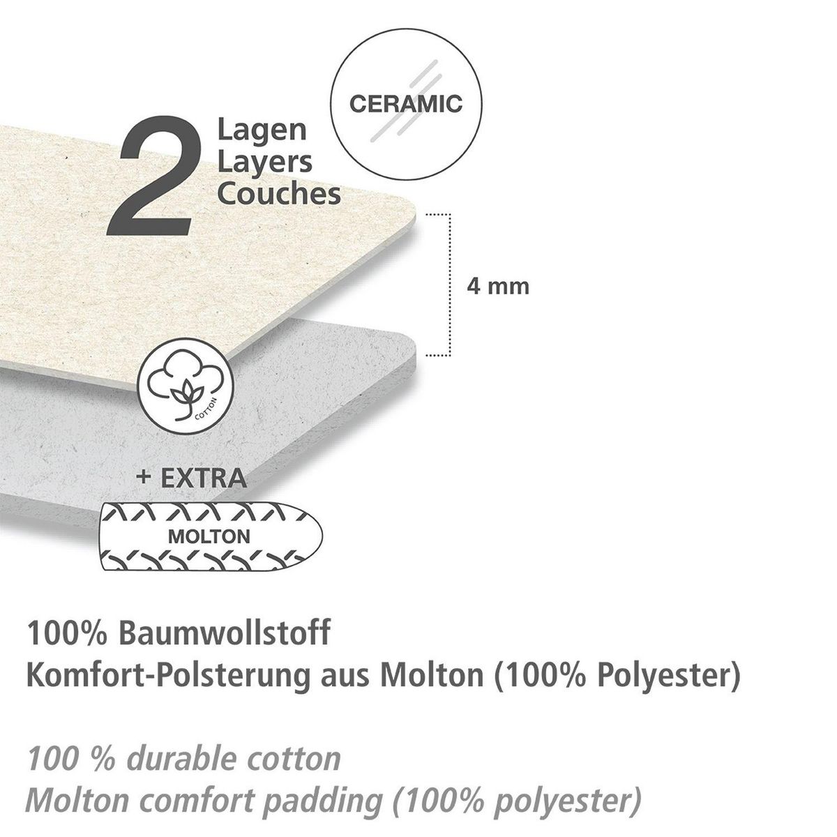 Wenko Housse de table à repasser Keramik- Grand modèle - Longueur 140 x 48 cm - Bleu