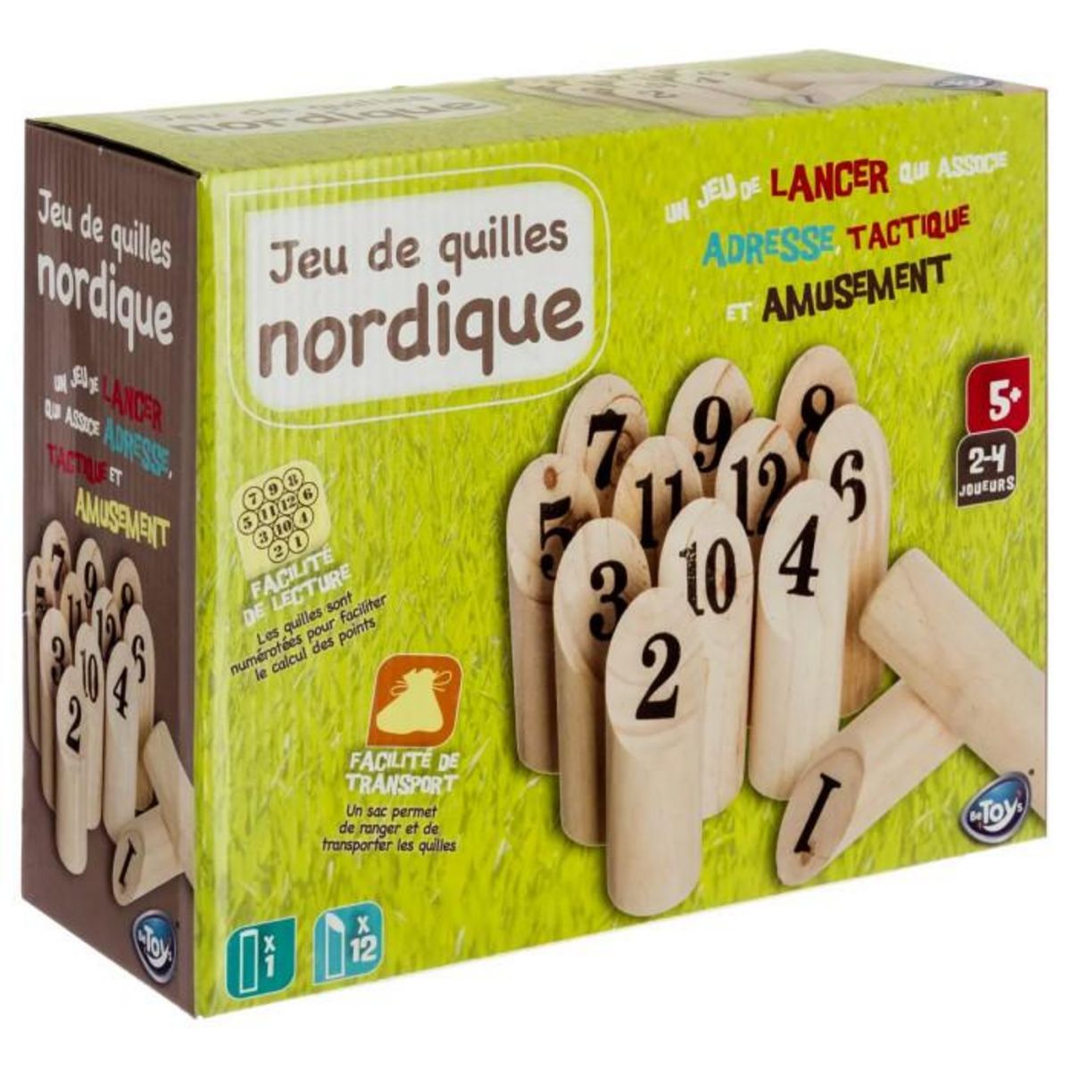Be Toys Jeu de Quilles en Bois  Nordique  21cm Naturel