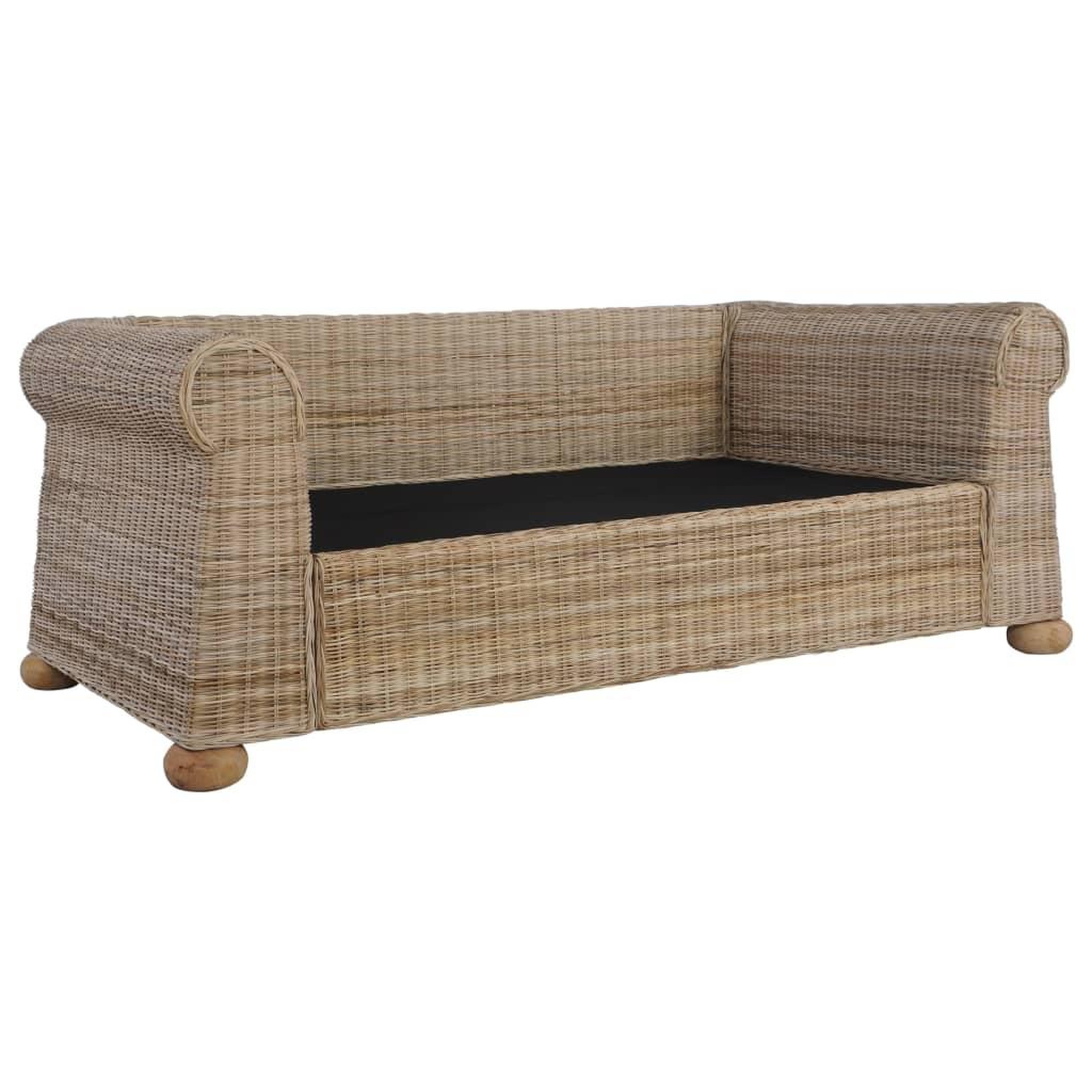 Voir la diapositive 2 : VIDAXL Canape a 2 places avec coussins Rotin naturel