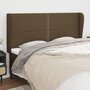 Voir la diapositive 1 : VIDAXL Tete de lit avec oreilles Marron fonce 163x23x118/128 cm Tissu