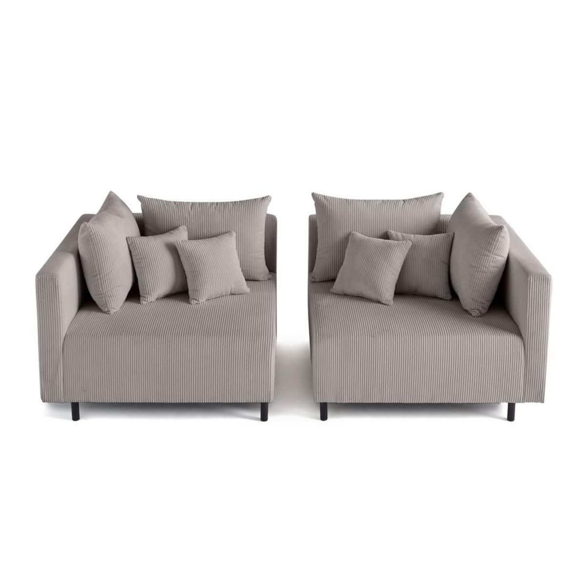 LISA DESIGN Edinburg - canapé modulable 2 places - en velours côtelé