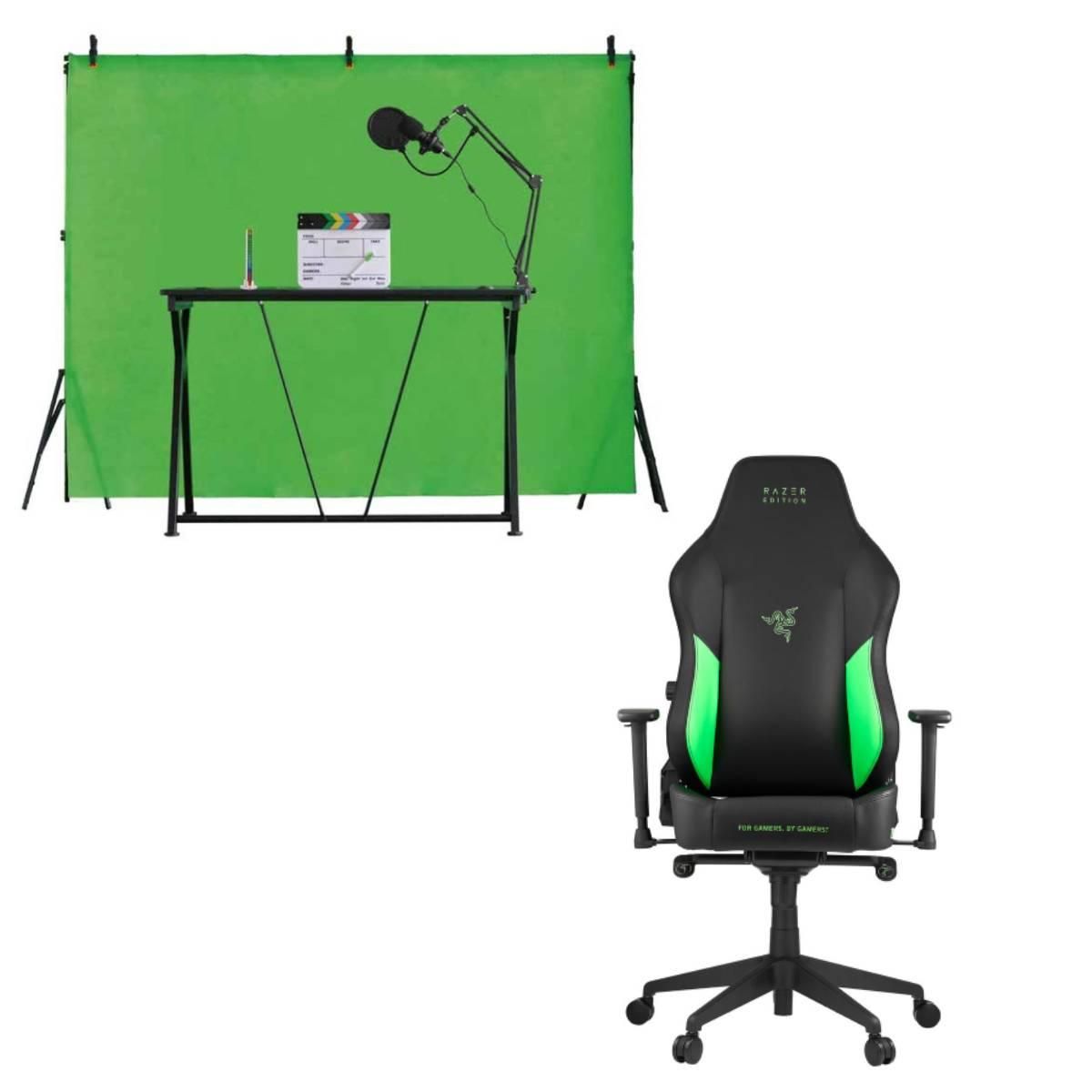 QILIVE Pack Streaming 4 en 1 + RAZER Chaise Gaming Razer - Tarok Ultimate - Design Par Zen