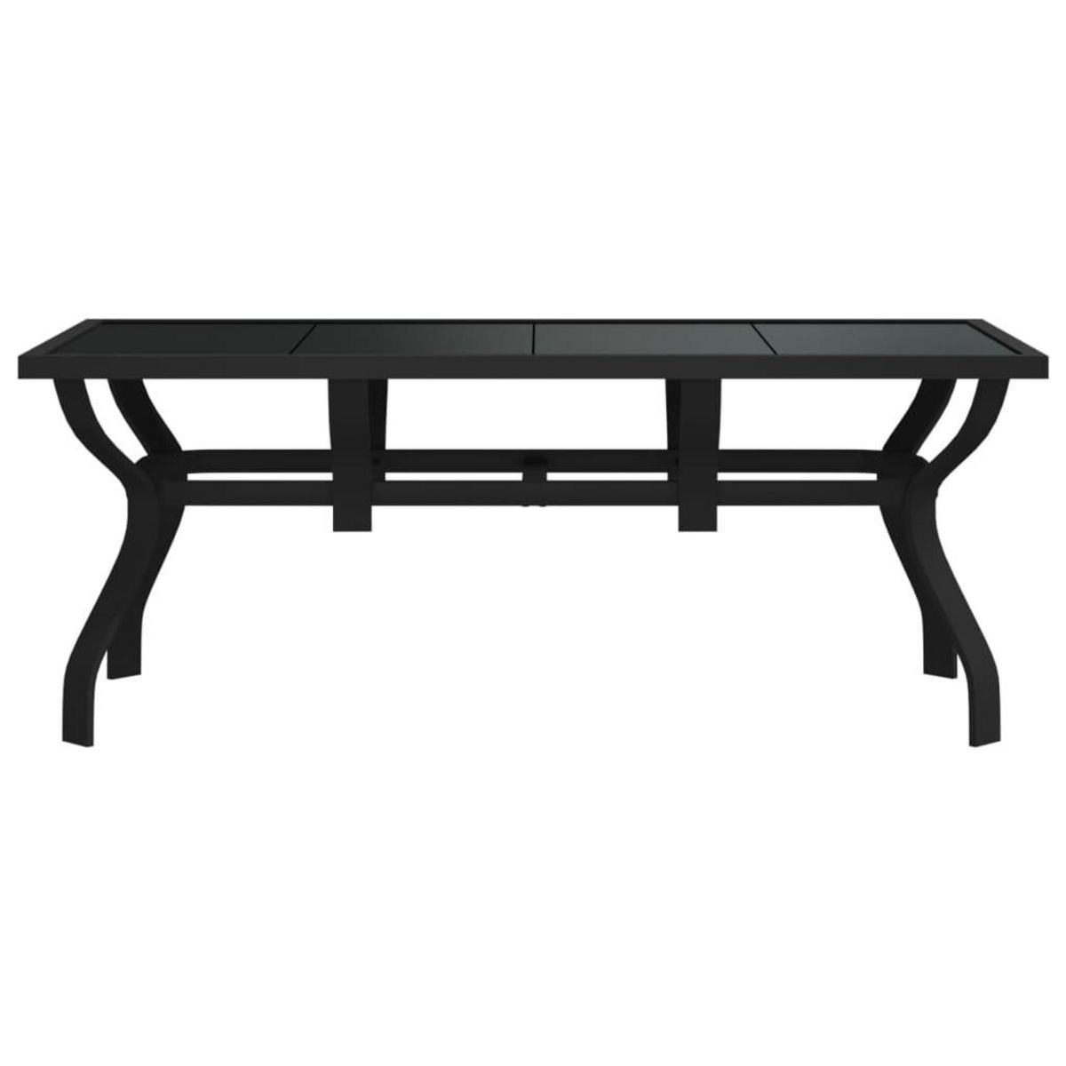 VIDAXL Table de jardin Noir 180x80x70 cm Acier et verre