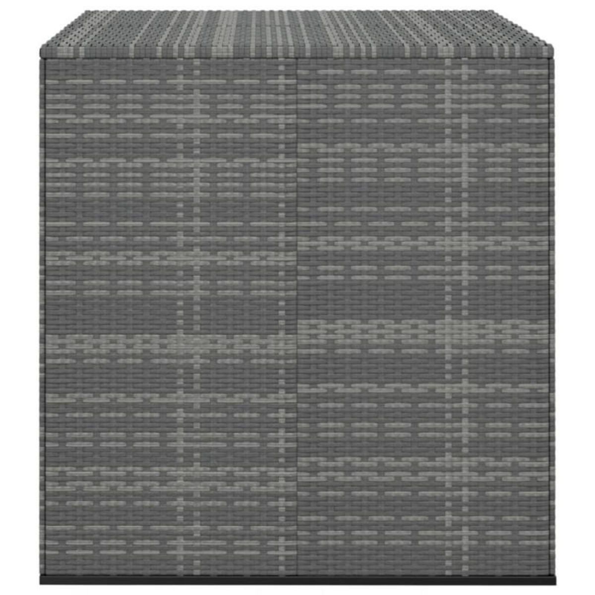 VIDAXL Boîte à coussins de jardin Résine tressée 100x97,5x104 cm Gris