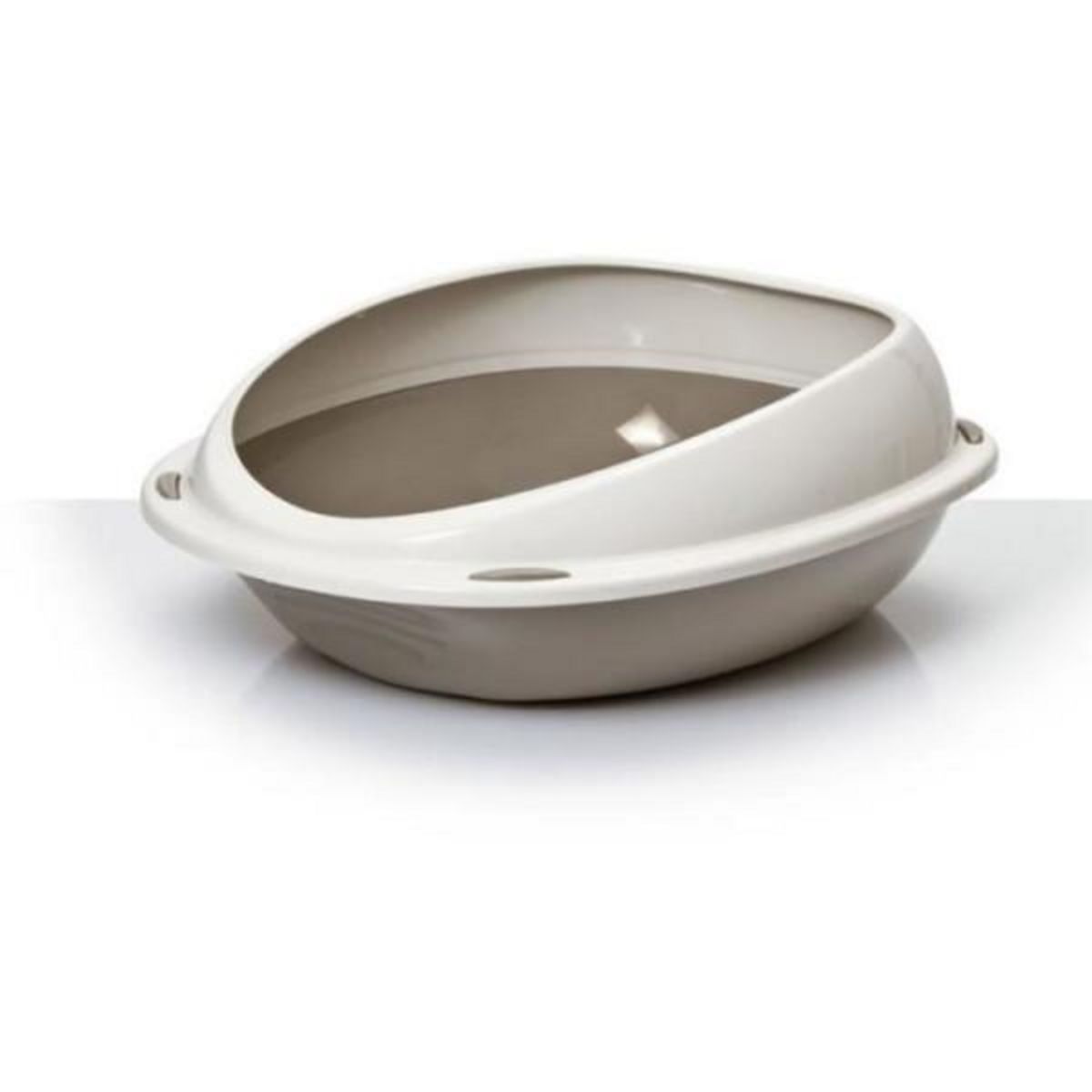 MARKET24 Bac a litiere - AIMÉ - Oval avec rebord amovible - Pour Chat - 45 x 36 x 15,5 cm