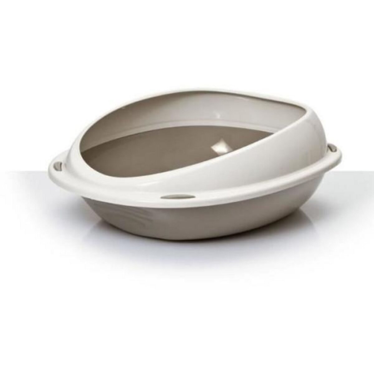 MARKET24 Bac a litiere - AIMÉ - Oval avec rebord amovible - Pour Chat - 45 x 36 x 15,5 cm