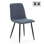VS VENTA-STOCK Pack 4 chaises Abril recouvertes de tissu bleu