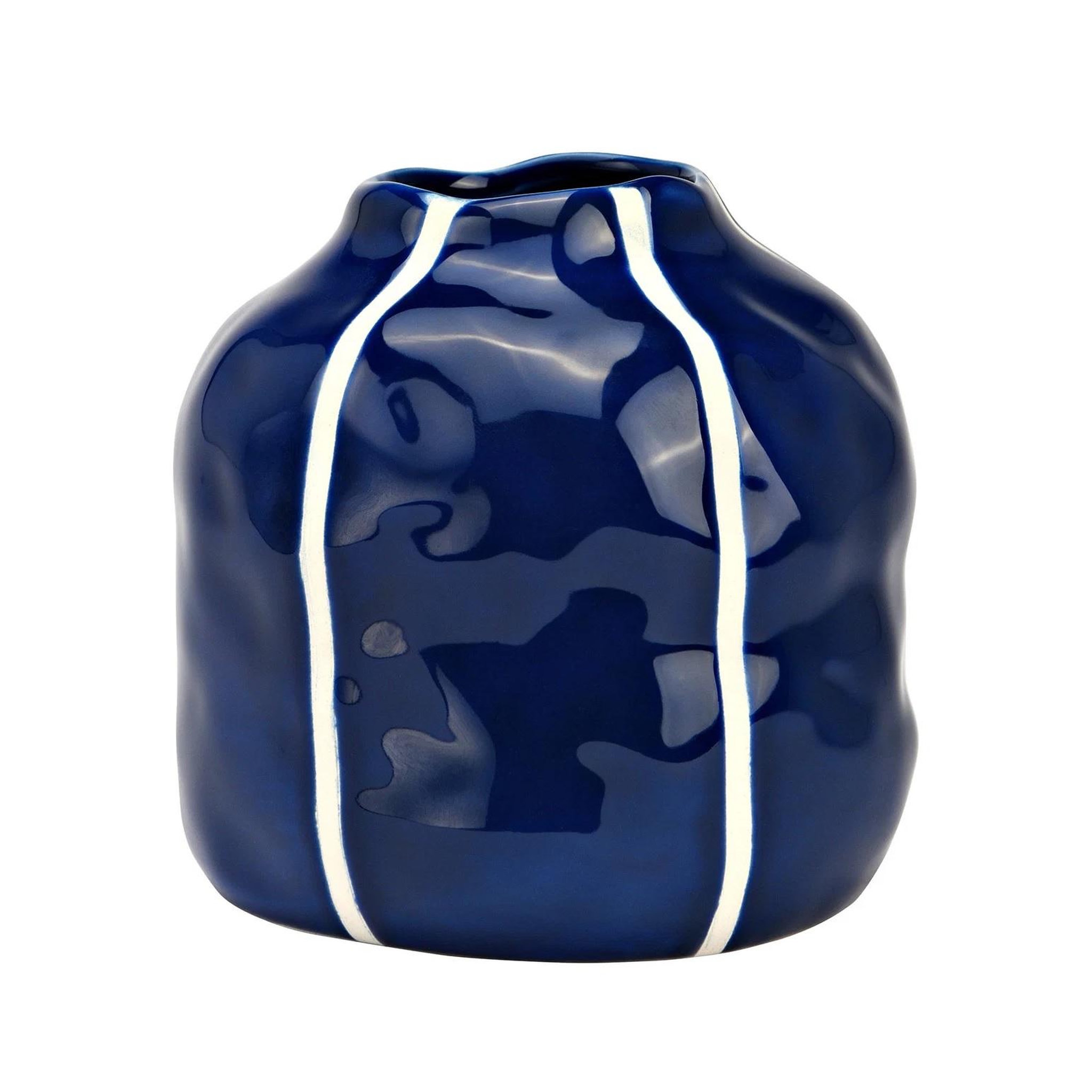 Eden Vase en céramique bleu design et moderne