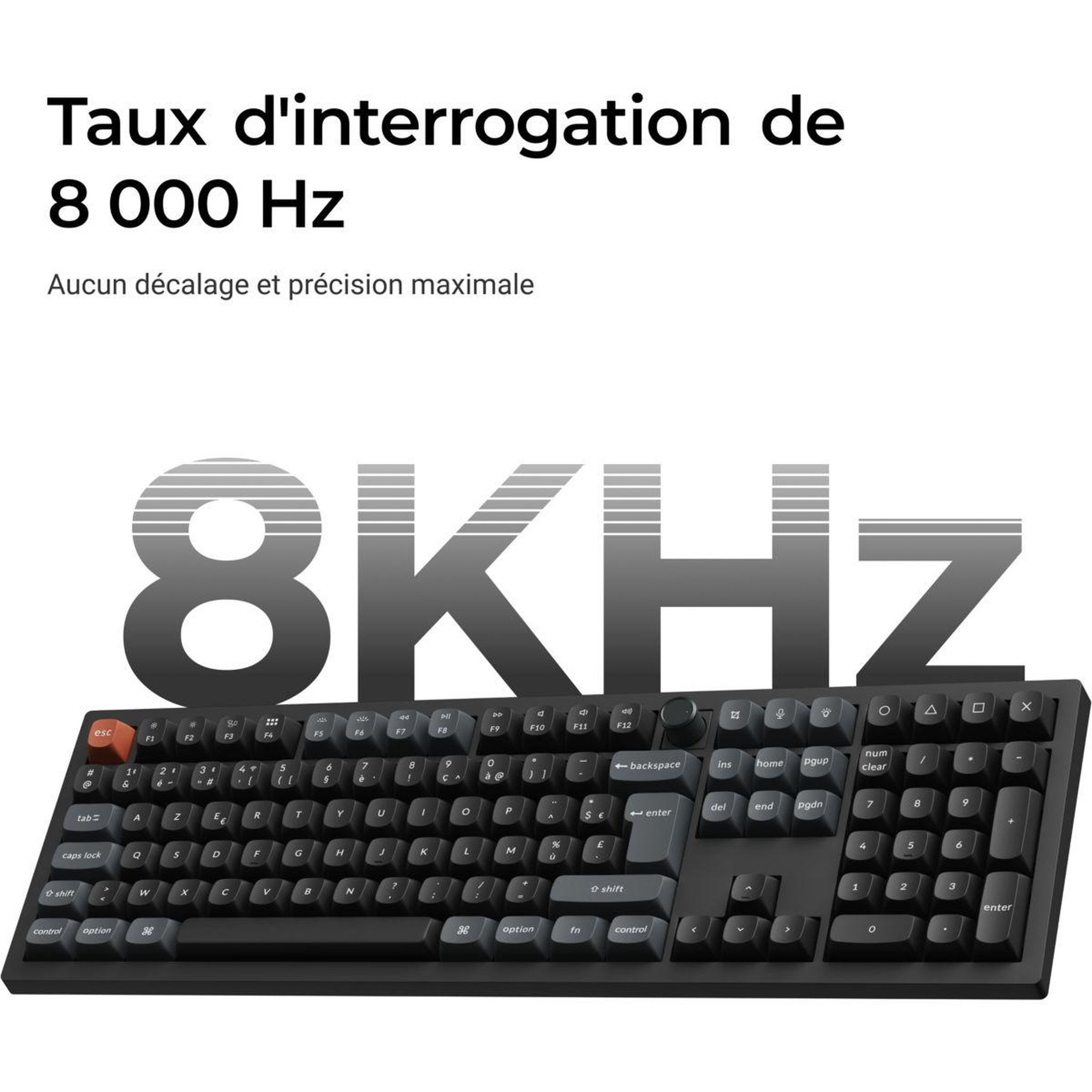 Voir la diapositive 3 : KEYCHRON Clavier gamer sans fil V6 Ultra 8K Swappable RGB Backlight