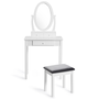 Voir la diapositive 3 : ID MARKET Coiffeuse BETTY avec miroir et tabouret
