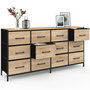 Voir la diapositive 4 : ID MARKET Commode 12 tiroirs en tissu UTAH 140 cm meuble de rangement design industriel