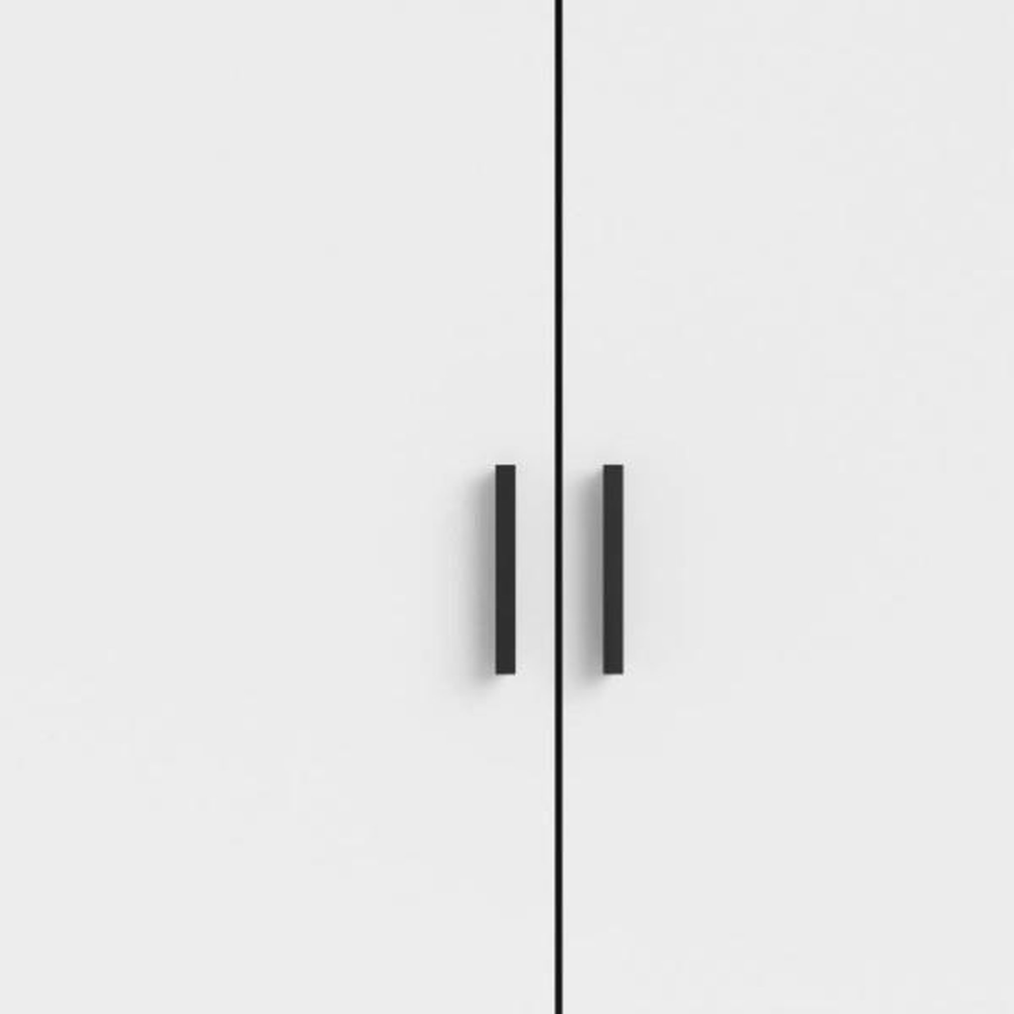 Voir la diapositive 6 : TVILUM Armoire VEGA - Décor Blanc mat - 3 portes + 3 tiroirs - L 147 x P 49,6 x H 200,4 cm